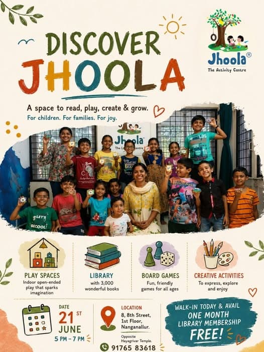 Jhoola — The Activity Centre — promotional flyer